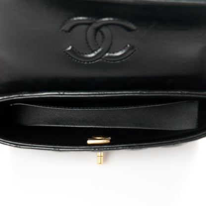 Chanel Lambskin Quilted Mini Flap Top Handle Bag Black 5 of 12