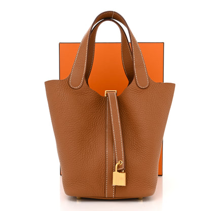 Hermes Taurillon Clemence Picotin Lock 18 PM Gold 11 of 11