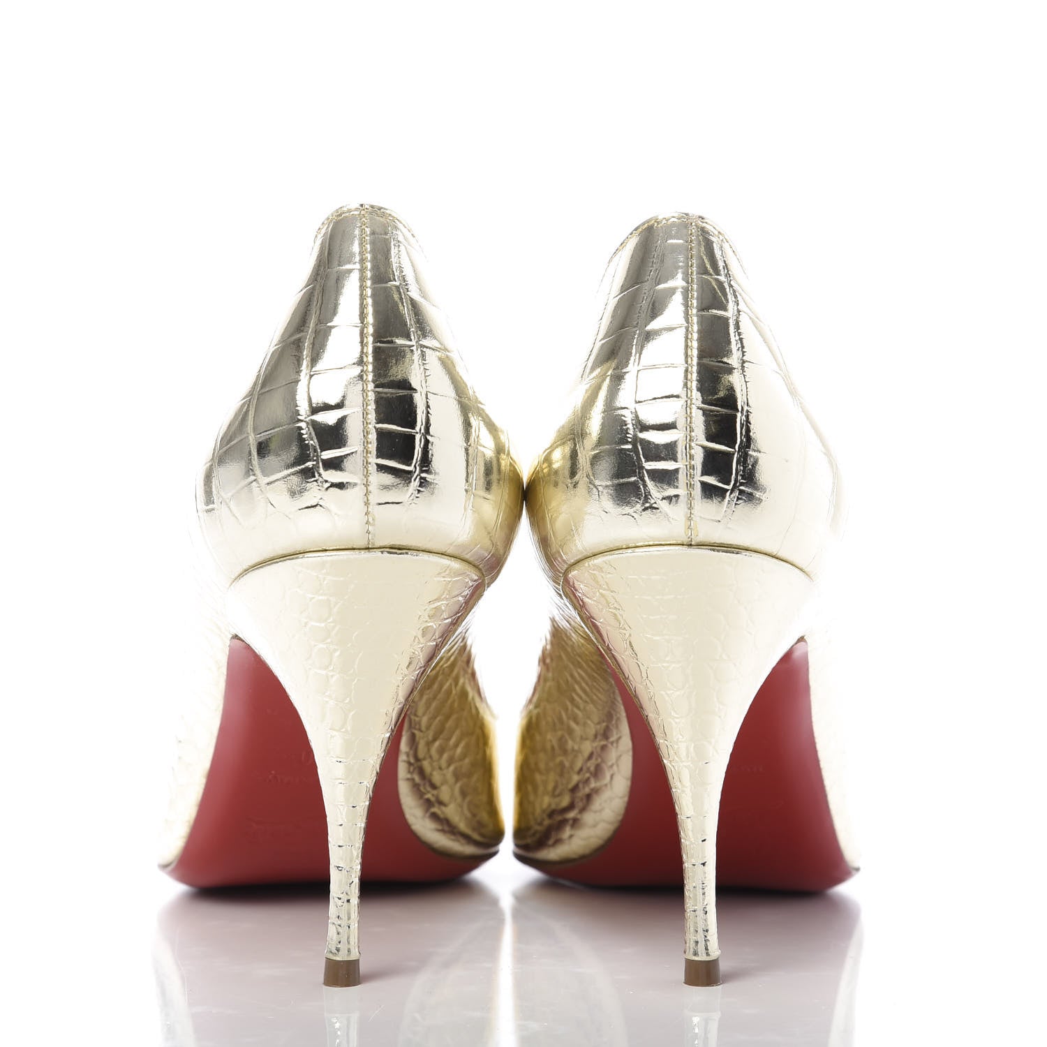 Christian Louboutin Metallo Cocco Clare 80 Pumps 40 Platine 6 of 8