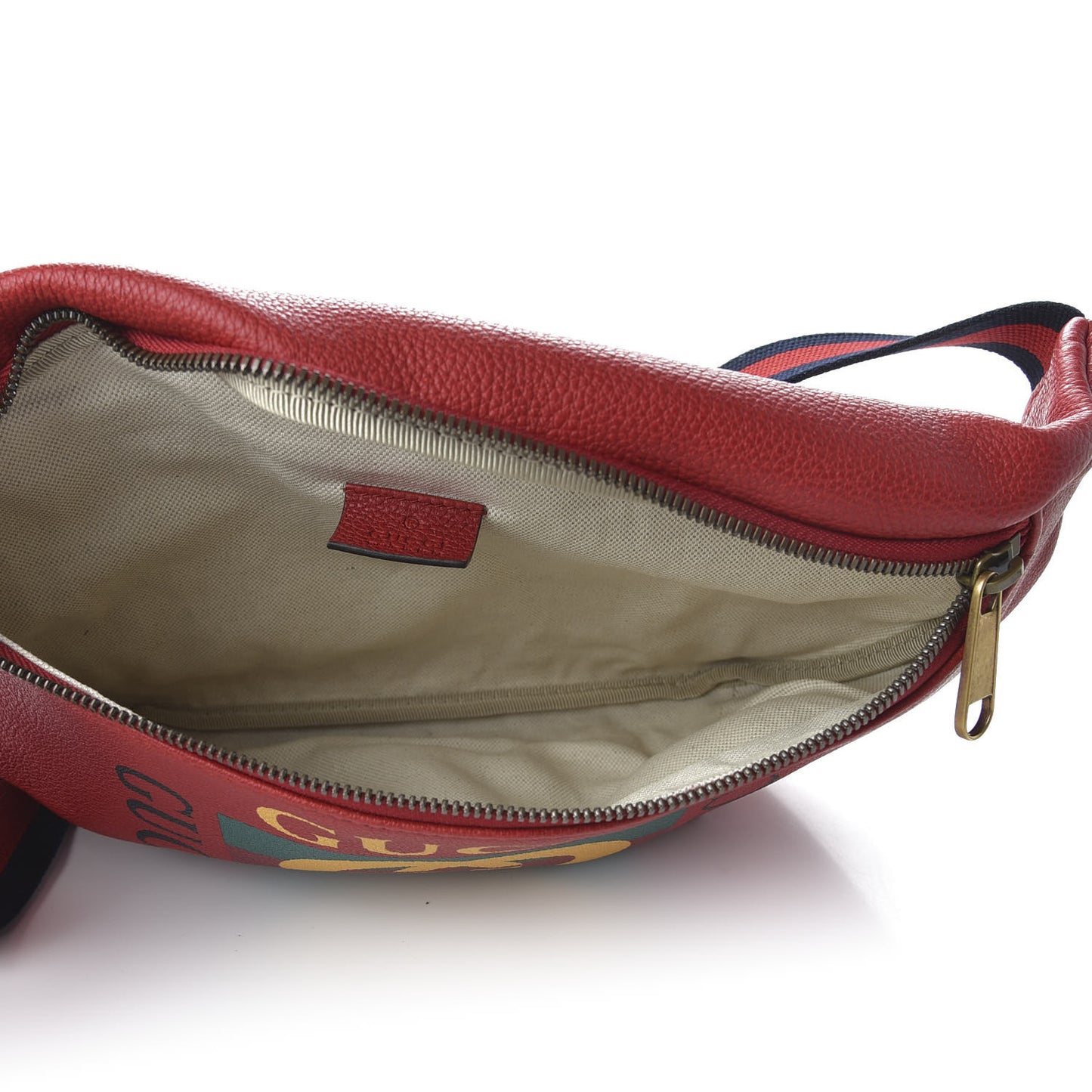 Grained Calfskin Logo Belt Bag Hibiscus Red