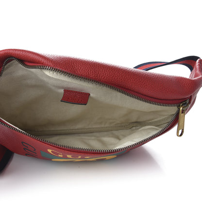 Gucci Grained Calfskin Logo Belt Bag Hibiscus Red 5 of 7