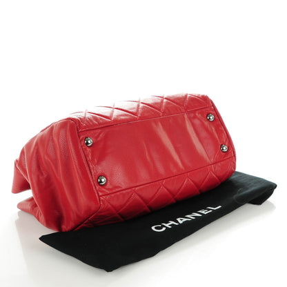 Chanel Caviar Quilted Large Cells Tote Red 4 of 7