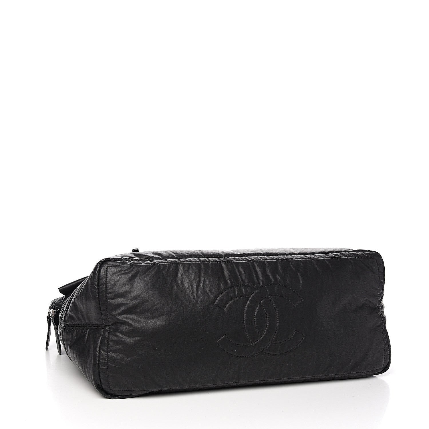 Chanel Coated Canvas Quilted Large Garment Travel Bag Black 3 of 9