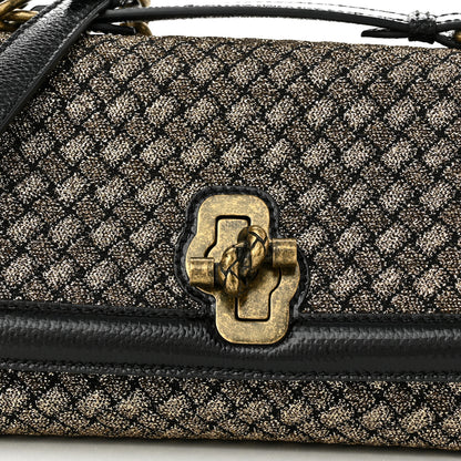 Bottega Veneta Metallic Wool Woven Patent Ayers Olimpia Knot Gold Black 8 of 10