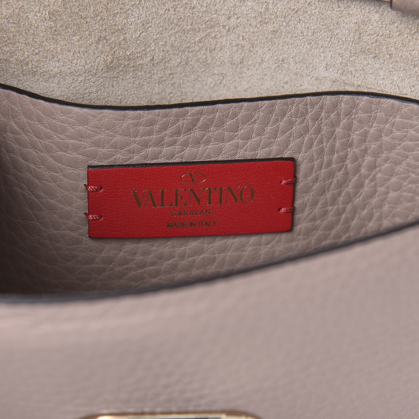 Pebbled Calfskin Small Rockstud Overlay Flap Shoulder Bag Poudre