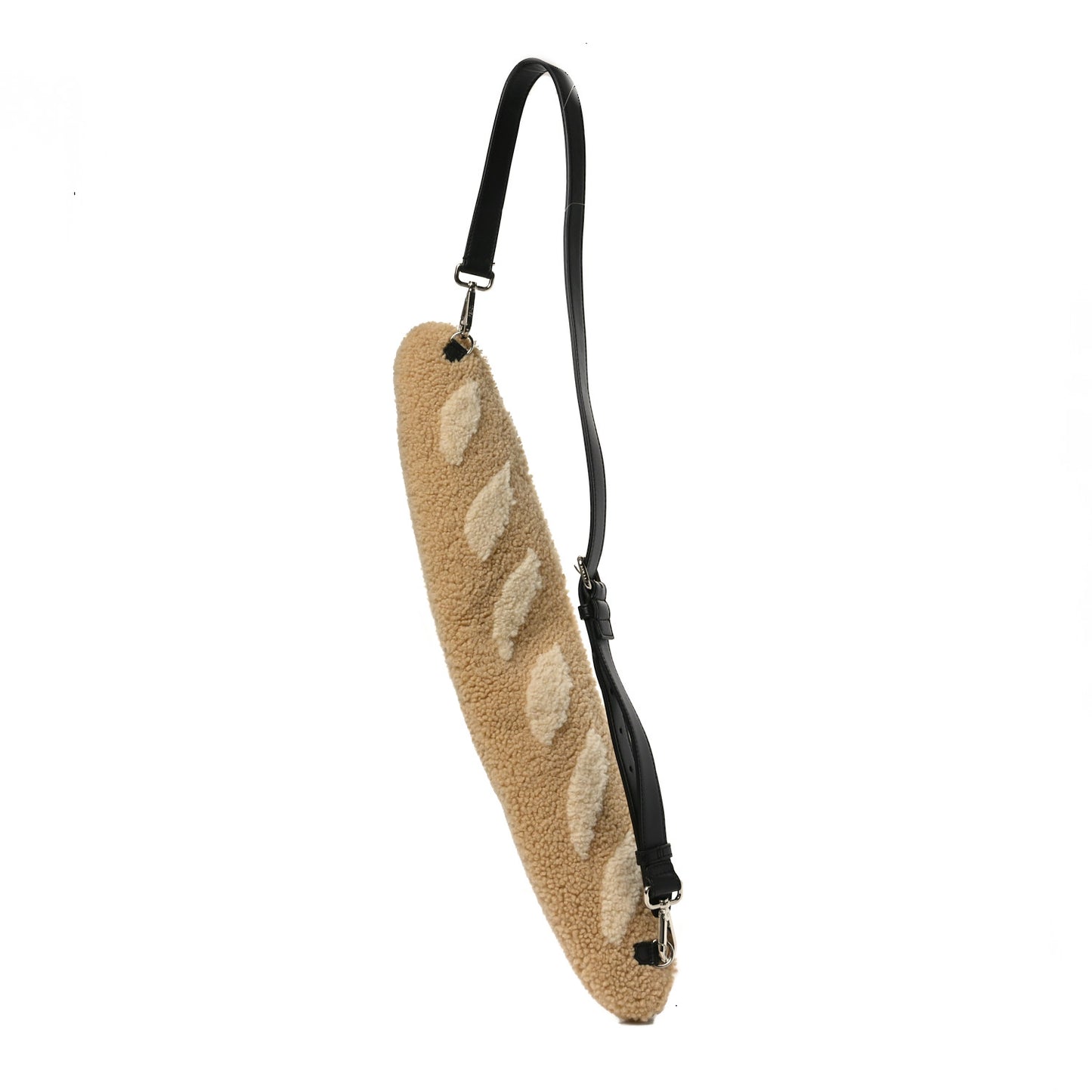 Sheepskin Baguette Bread Pouch Beige Panna