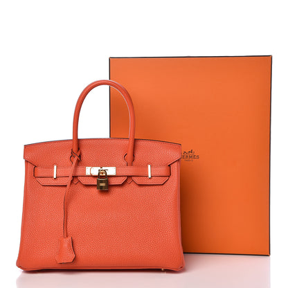 Hermes Togo Birkin 30 Orange Poppy 37 of 37