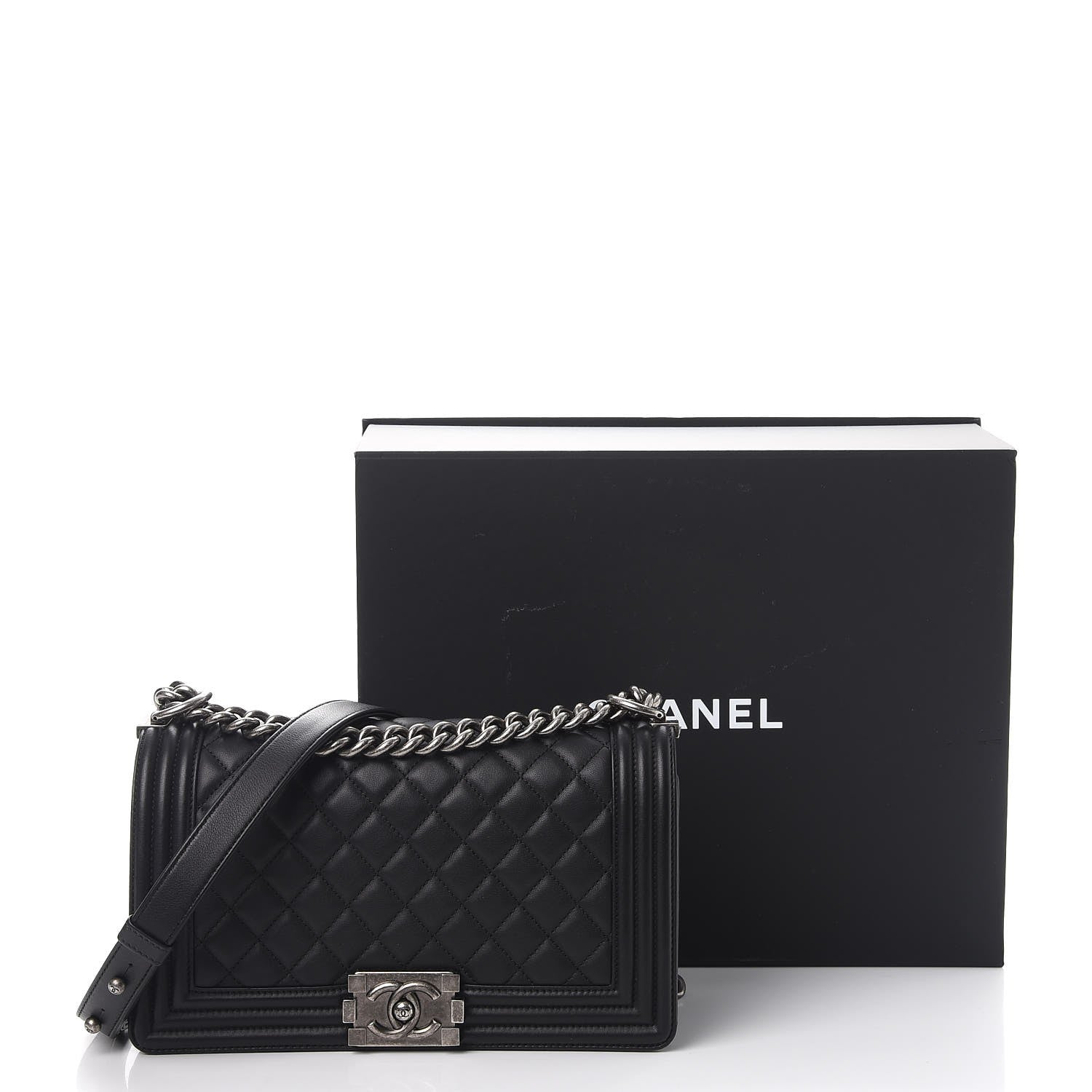 Chanel Calfskin Quilted Medium Boy Flap Black 10 of 10