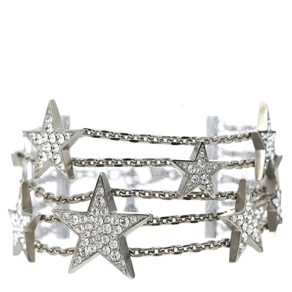 Chanel Crystal Star CC Multi Strand Bracelet Silver 1 of 4