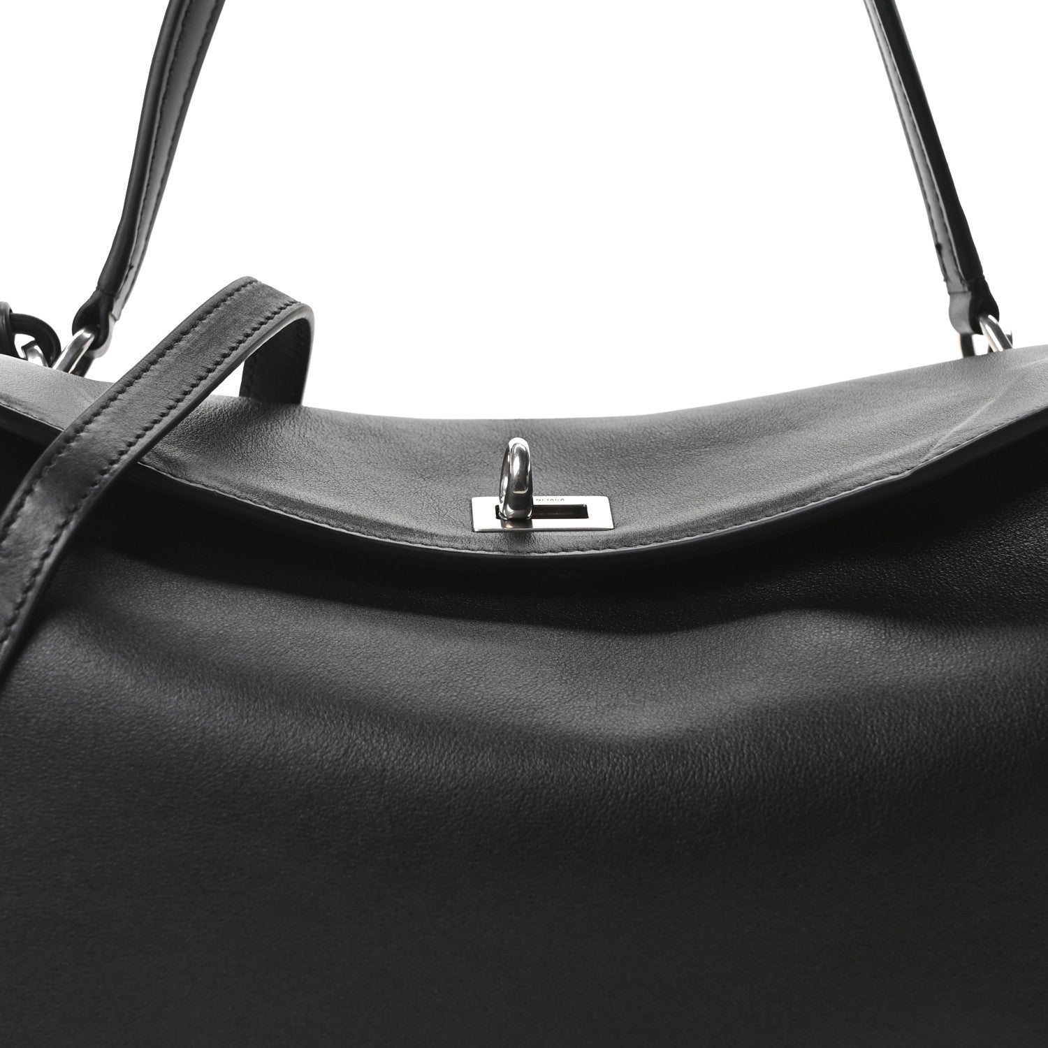 Balenciaga Natural Smooth Calfskin Medium Rodeo Top Handle Handbag Black 7 of 9