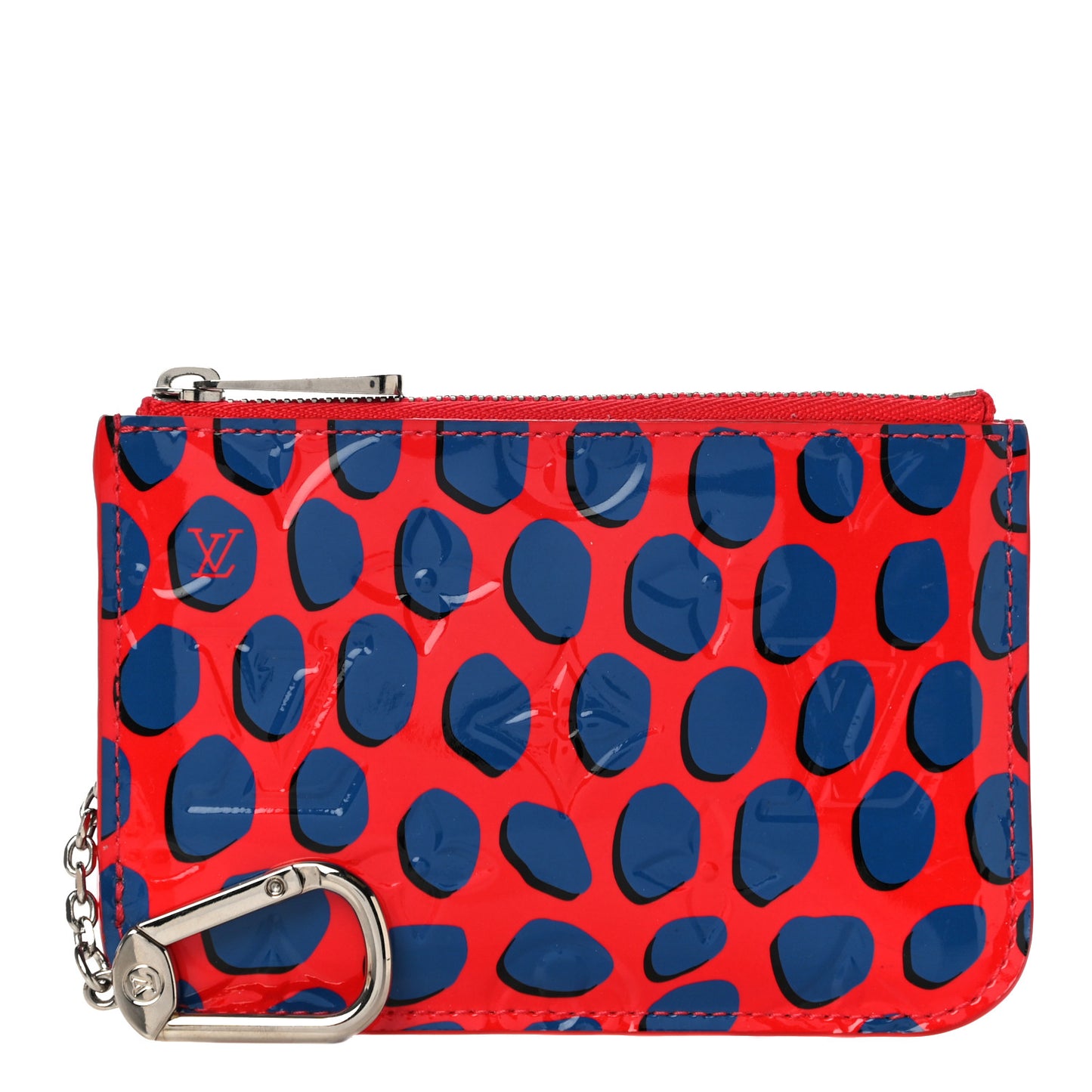 Vernis Jungle Dots Key Pouch Coquelicot Denim