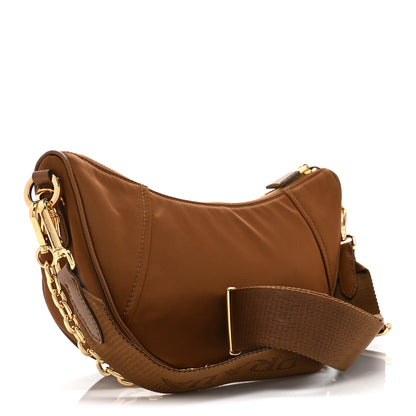 Prada Re-Nylon Saffiano Demi-lune Shoulder Bag Brandy 3 of 10