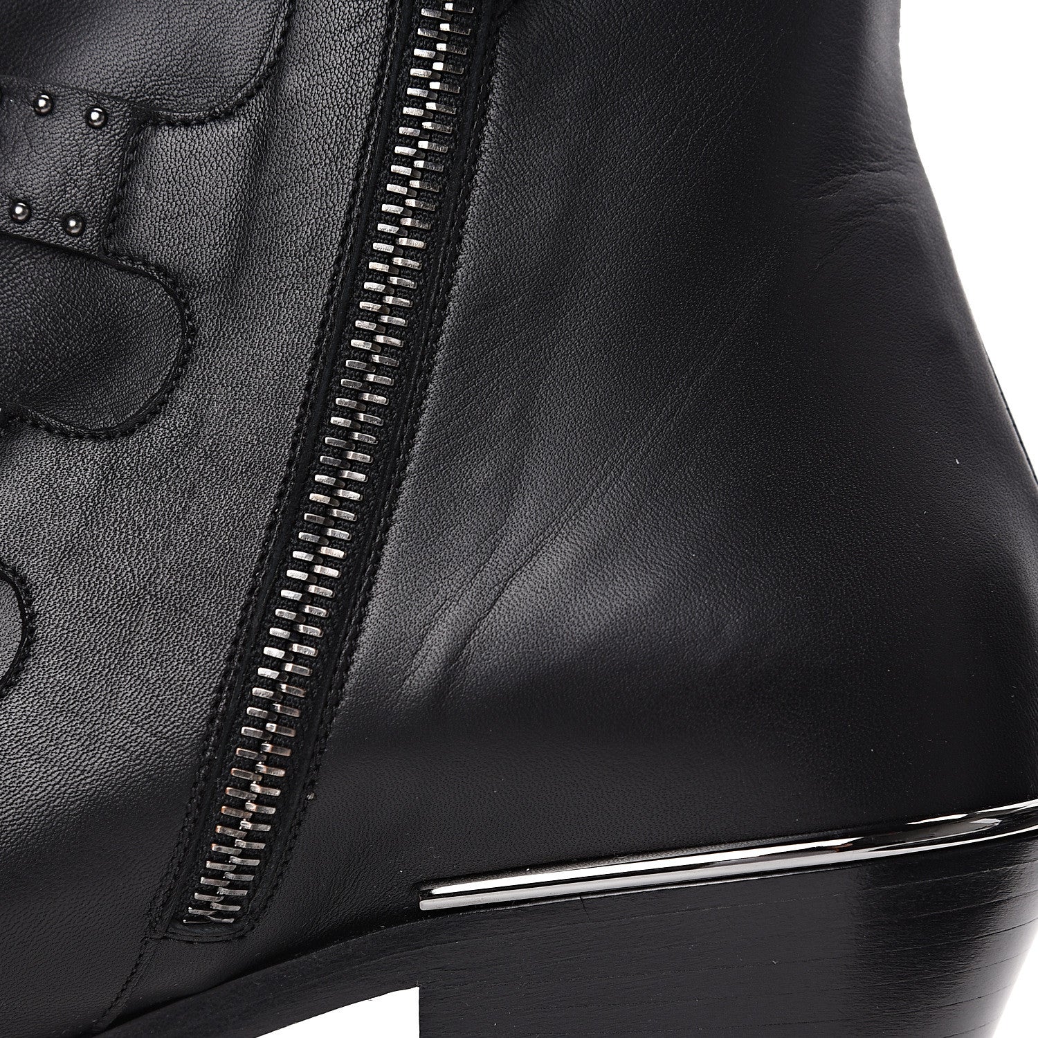 Chloe Nappa Sheepskin Studded Susanna Ankle Boots 37.5 Black 9 of 9
