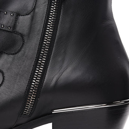 Chloe Nappa Sheepskin Studded Susanna Ankle Boots 37.5 Black 9 of 9