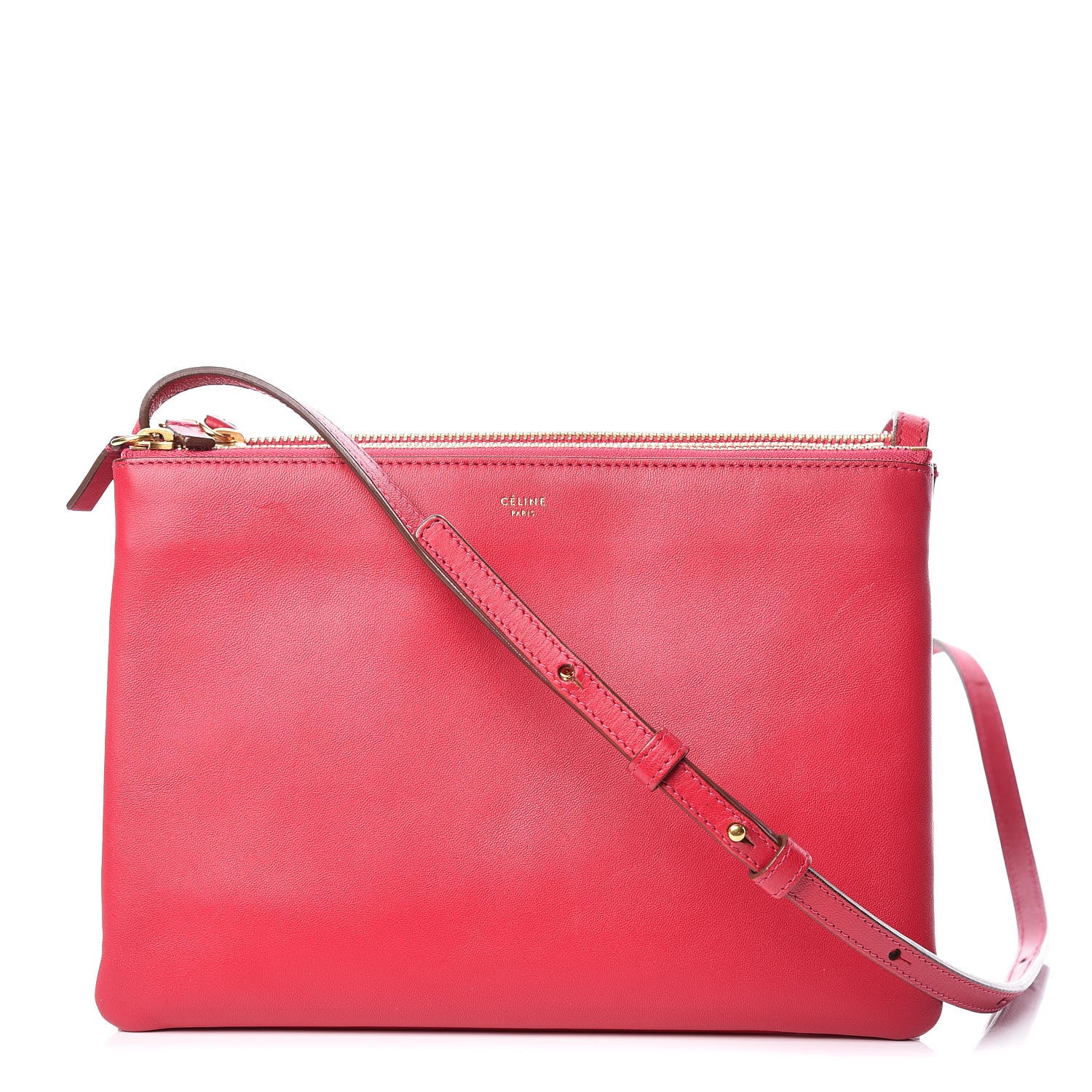 Celine Lambskin Large Trio Crossbody Bag Fuchsia 1 of 13
