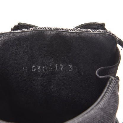 Chanel Toile Suede Calfskin CC High Top Sneakers 37.5 Dark Grey 9 of 10