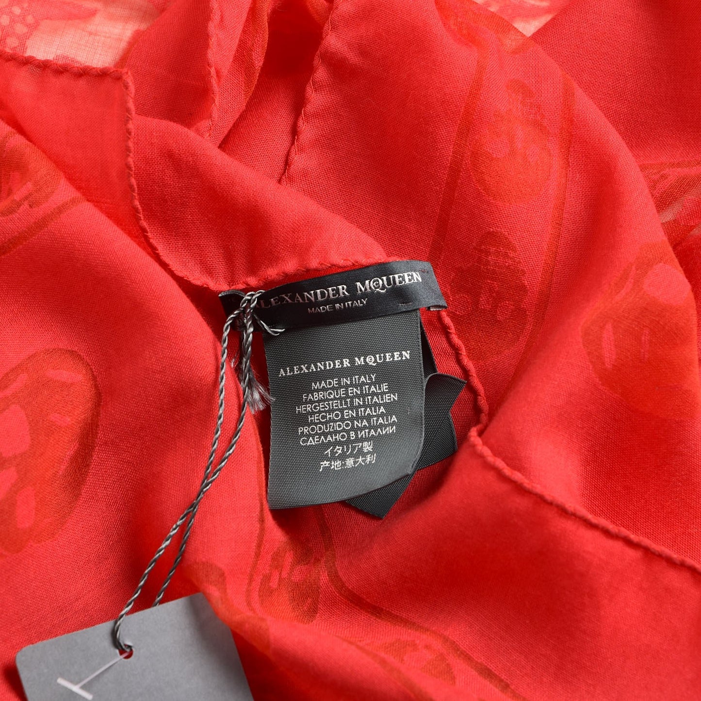 Cotton Viscose Skull Scarf Red