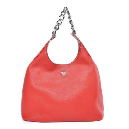 Prada Vitello Daino Chain Hobo Lacca 1 of 8