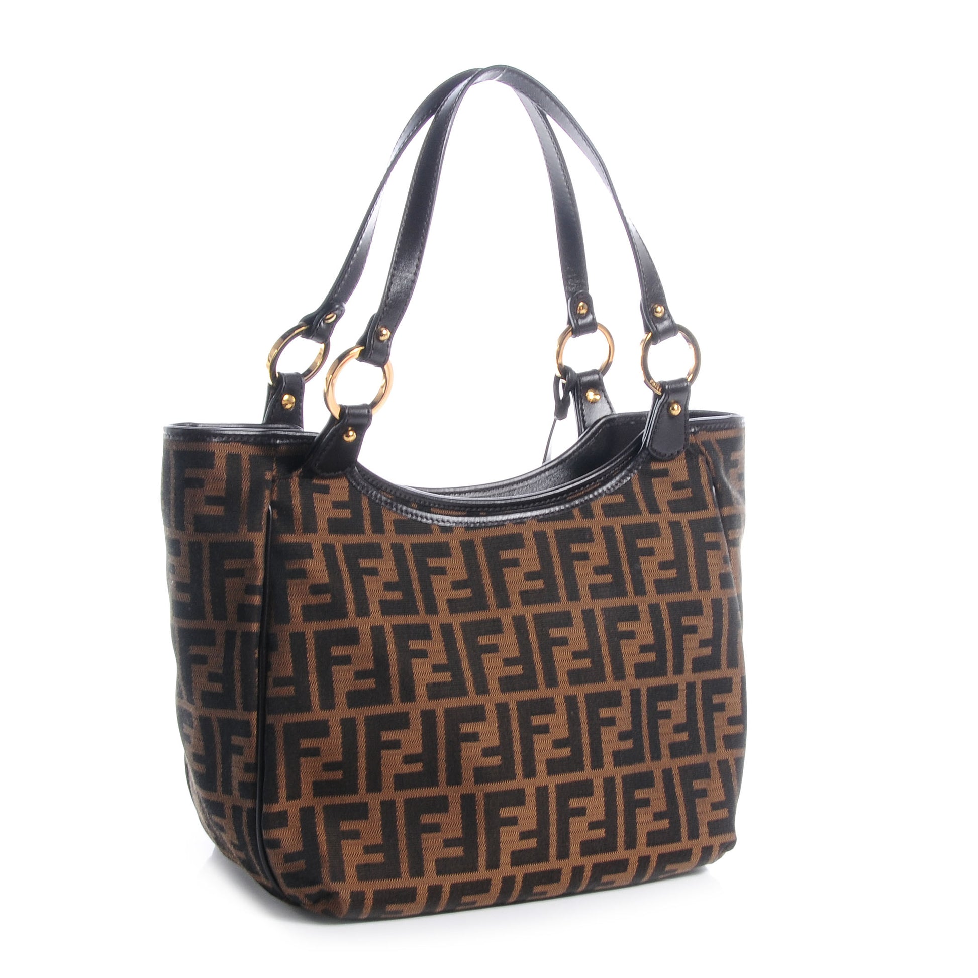 Fendi Zucca Small Chef Shopping Tote Tobacco Moro Black 3 of 10