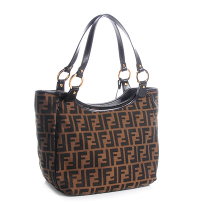 Fendi Zucca Small Chef Shopping Tote Tobacco Moro Black 3 of 10