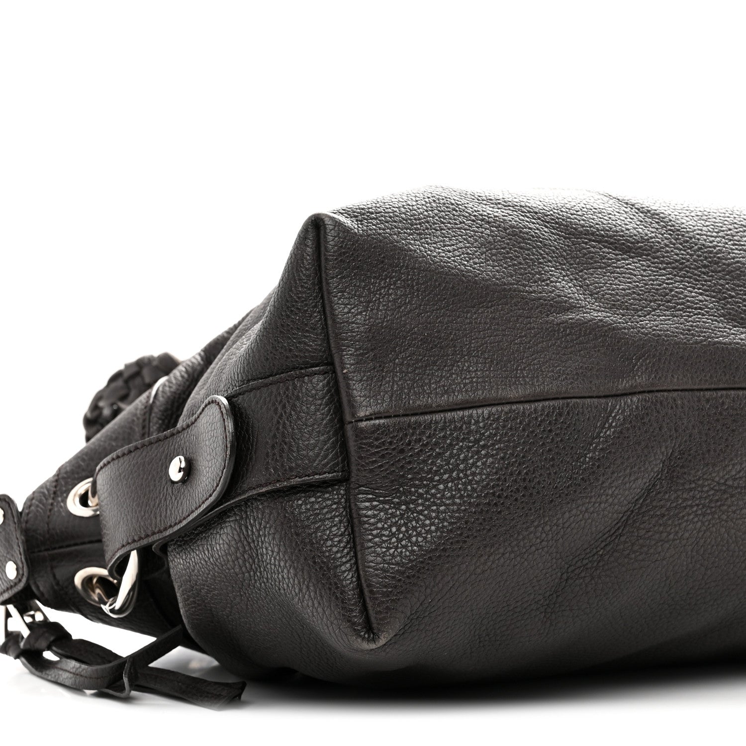 Gucci Pebbled Calfskin Large Bamboo Bar Tassel Shoulder Bag Dark Brown 9 of 11