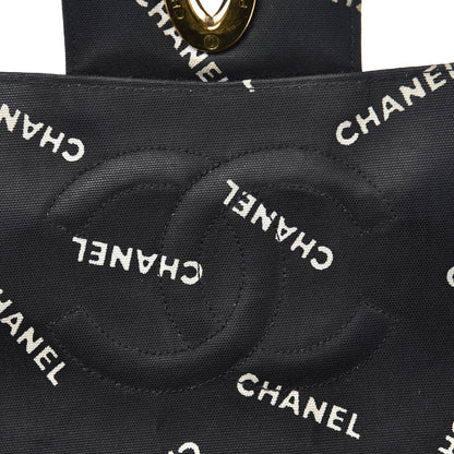 Chanel Canvas Quilted XL Jumbo Single Flap Black 9 of 12