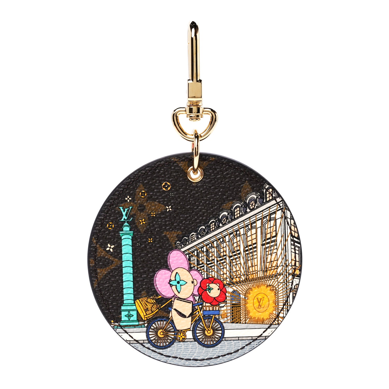 Louis Vuitton Monogram 2022 Christmas Animation Paris Bag Charm Key Ring Pink 1 of 10