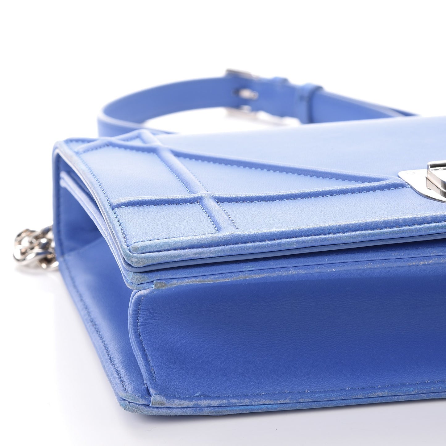 Lambskin Medium Diorama Flap Bag Blue