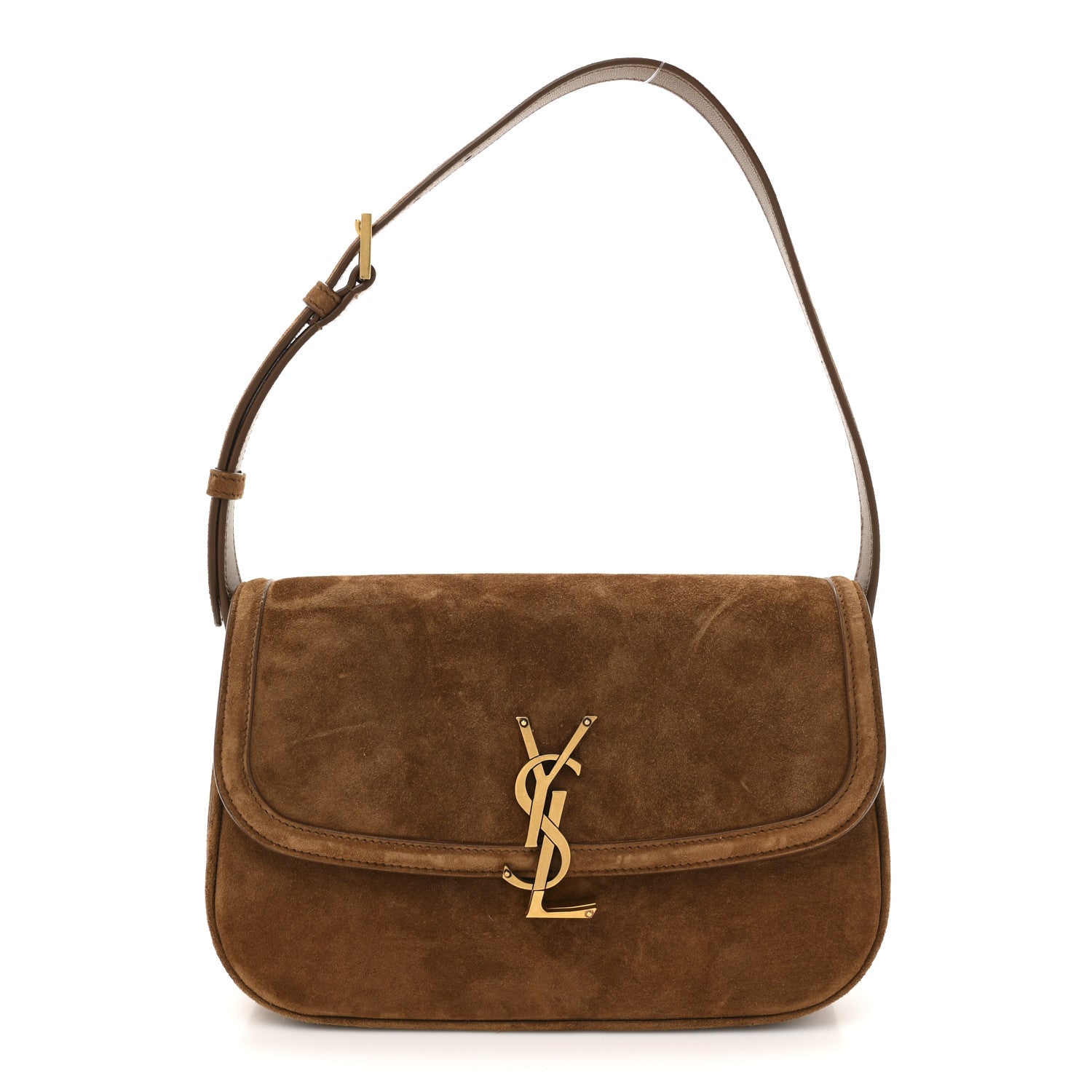 Saint Laurent Suede Calfskin Monogram Small Solferino Satchel Caramel Cognac 1 of 13