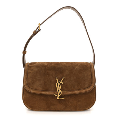 Saint Laurent Suede Calfskin Monogram Small Solferino Satchel Caramel Cognac 1 of 13