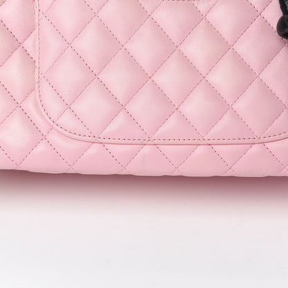 Chanel Calfskin Quilted Large Cambon Bowler Pink Black 16 of 17