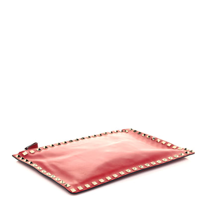 Valentino Garavani Vitello Large Rockstud Zip Pouch Red 4 of 13
