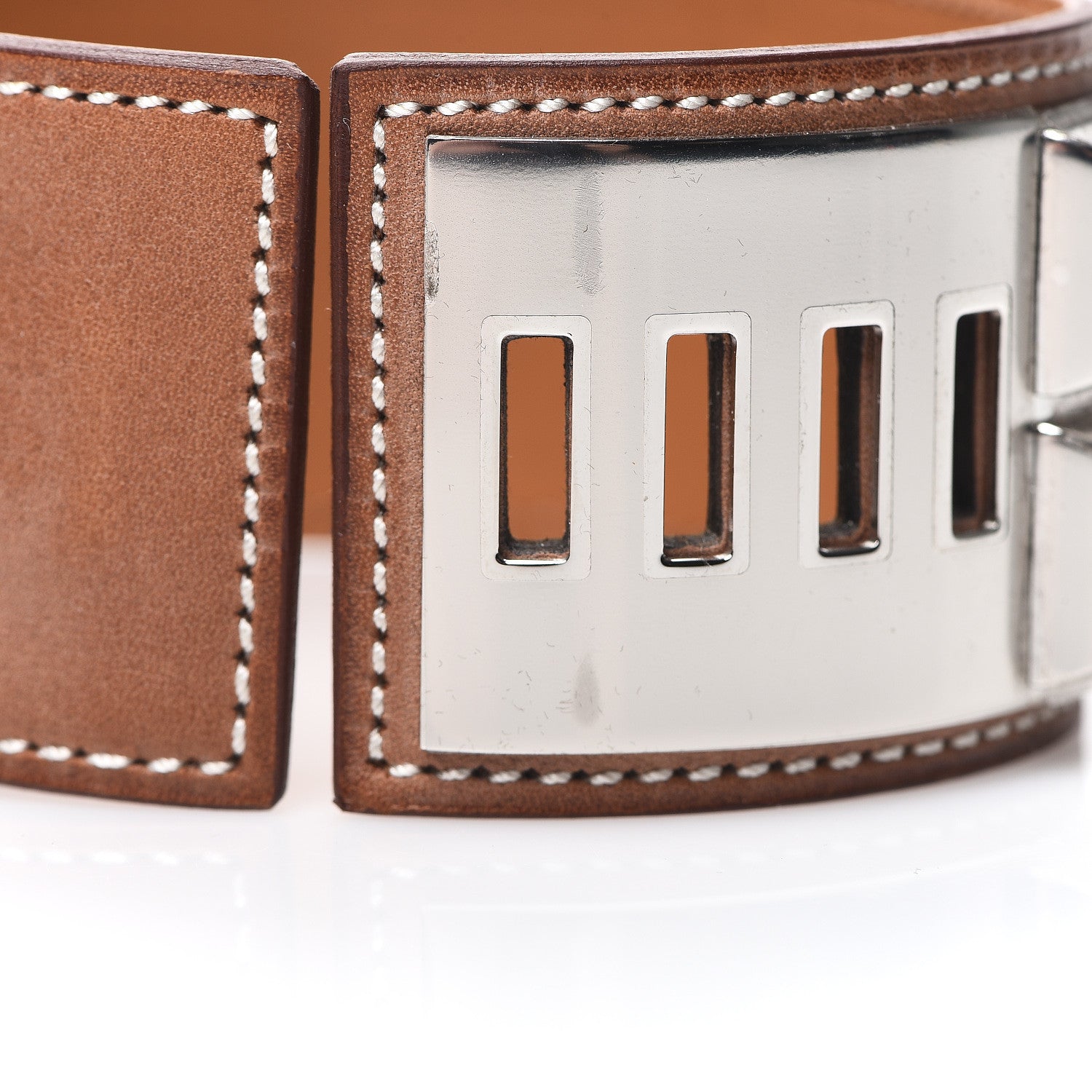 Hermes Barenia Collier De Chien CDC Bracelet L Fauve 7 of 9