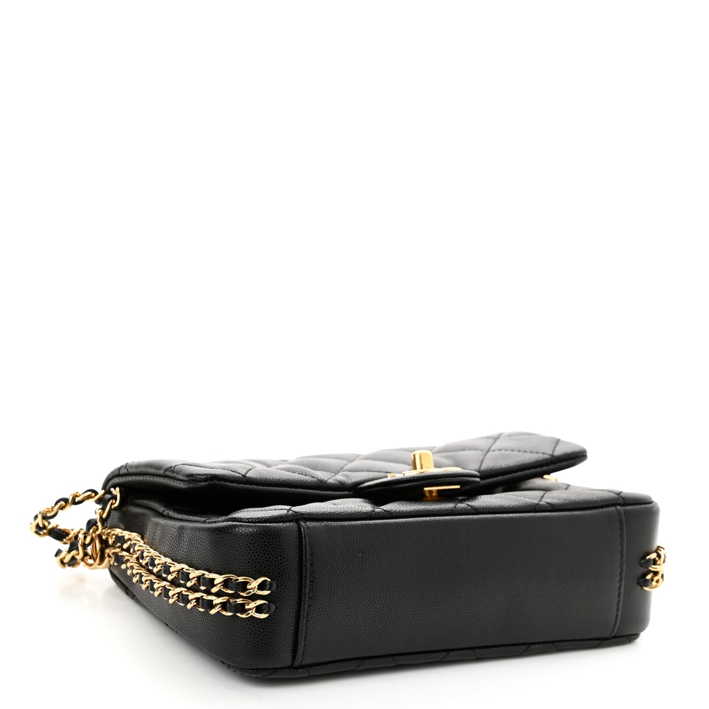 Caviar Quilted Mini CC You Flap Black