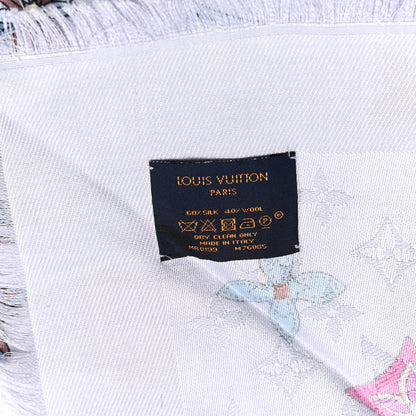 Louis Vuitton Silk Wool Monogram Vuittonite Rat Shawl Purple Multicolor 2 of 4