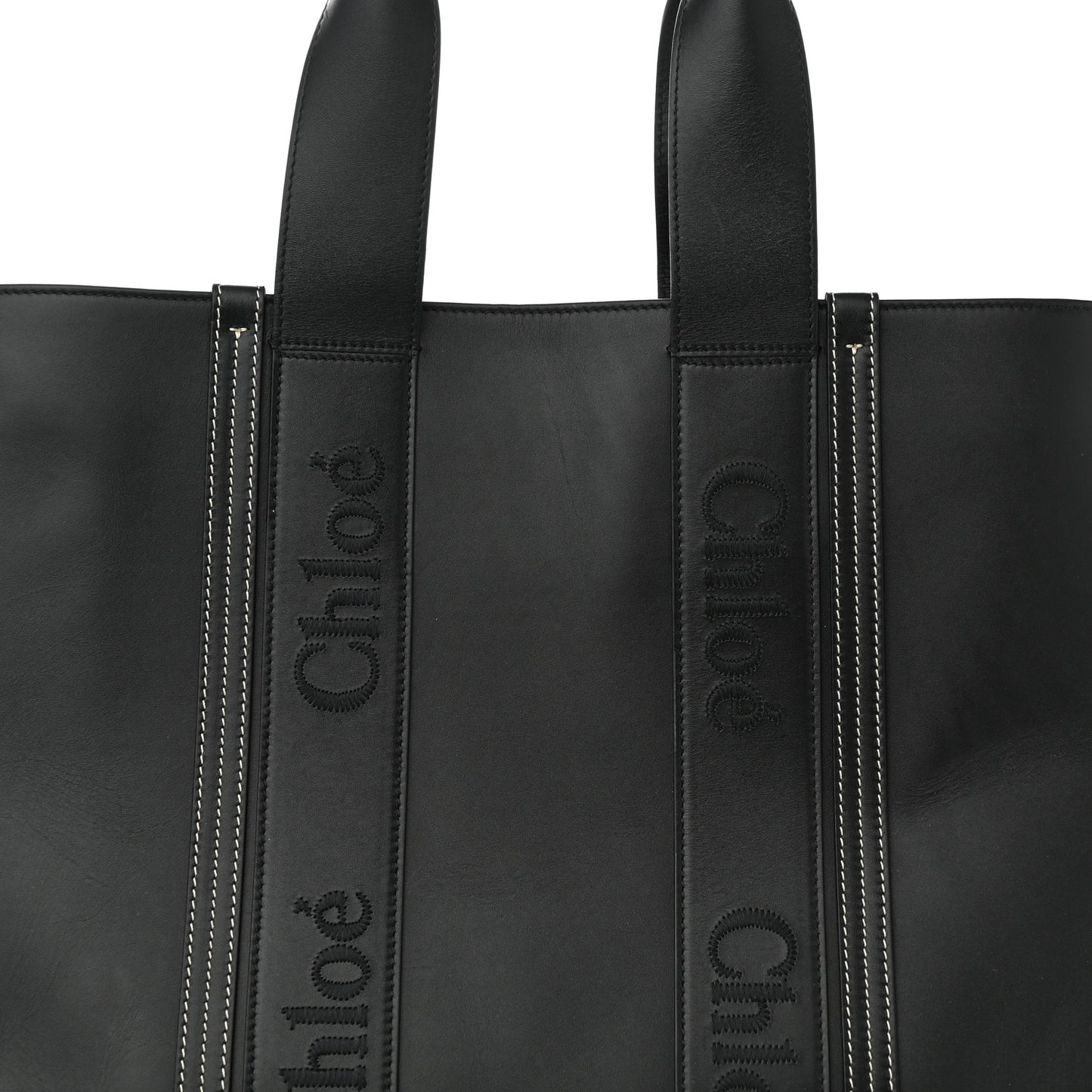 Calfskin Large Woody Tote Black