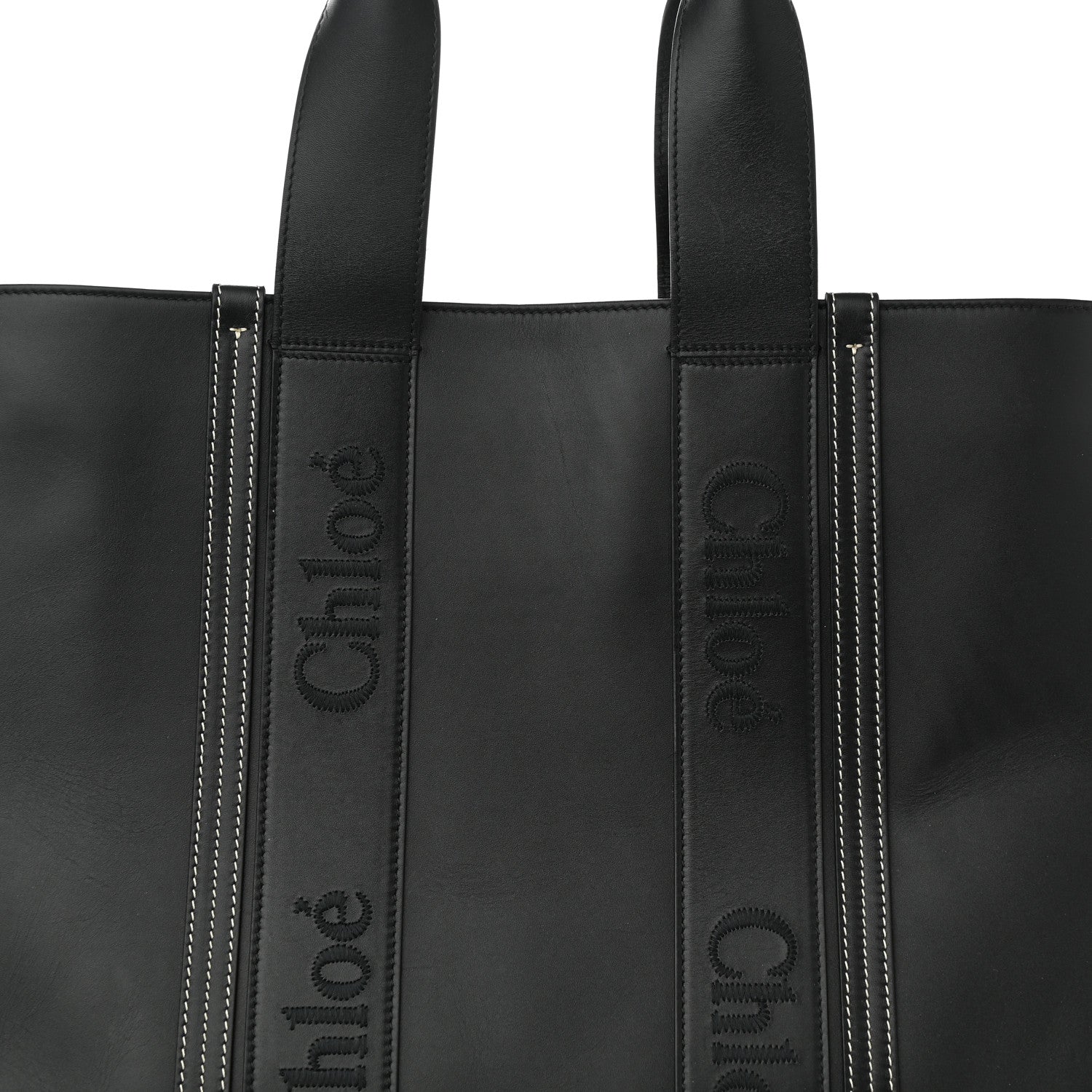 Chloe Calfskin Large Woody Tote Black 7 of 9
