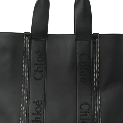 Chloe Calfskin Large Woody Tote Black 7 of 9