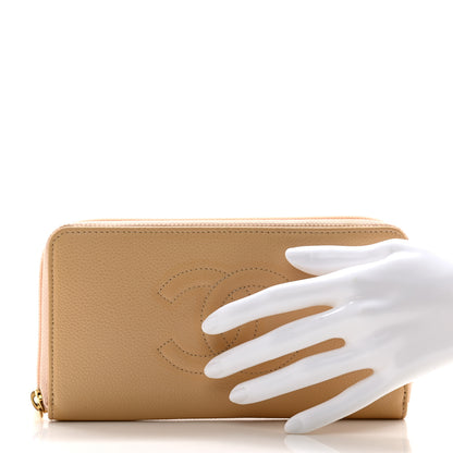 Chanel Caviar Large Timeless CC Zip Around Wallet Beige 2 of 14