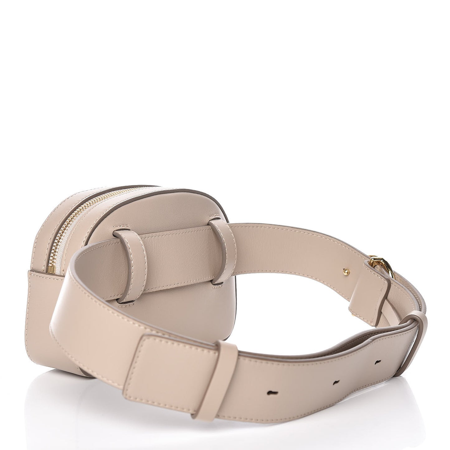 Smooth Calfskin Little Horses Embroidered Signature Belt Bag Pastel Grey