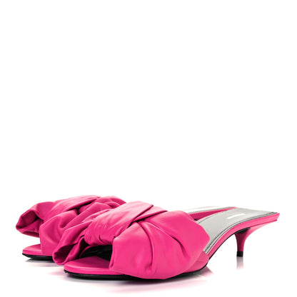Balenciaga Soft Nappa Square Knife Bow Mule Sandals 39 Magenta Pink 3 of 10