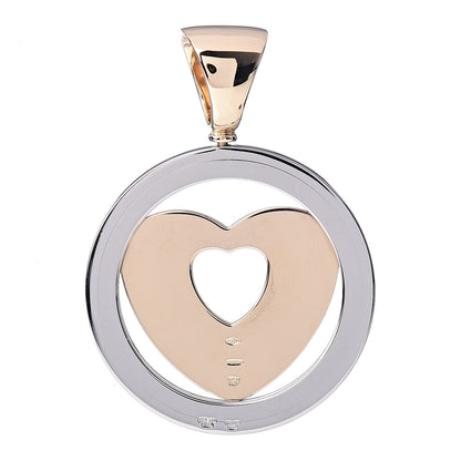 Bulgari Stainless Steel 18K Yellow Gold Tondo Heart Pendant 3 of 3
