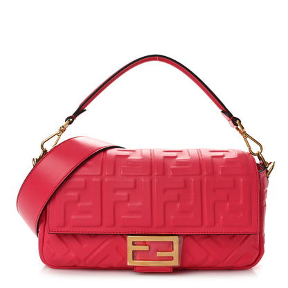 Fendi Nappa FF 1974 Embossed Baguette Lampone 1 of 8
