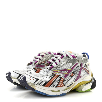 Balenciaga Mesh Rubber Distressed Runner Sneakers 36 Multicolor 4 of 9