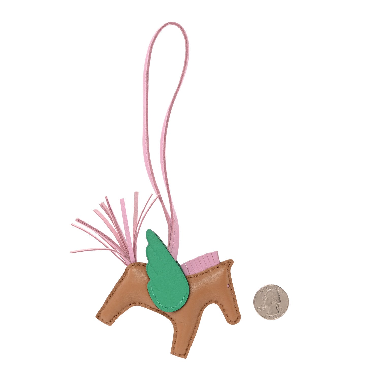 Hermes Milo Lambskin Grigri Rodeo Pegase Horse Bag Charm PM Chai Mauve Sylvestre Menthe 2 of 7
