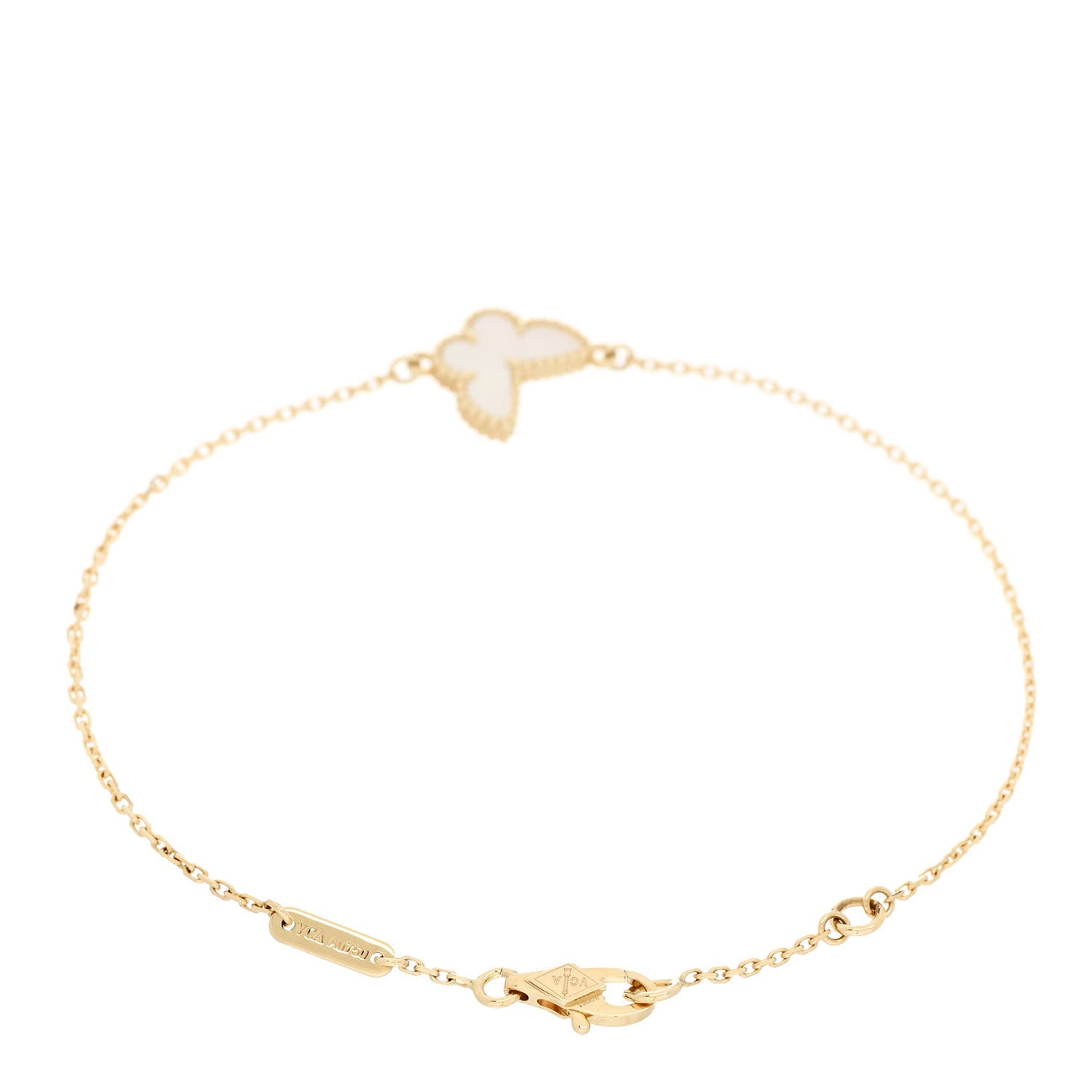 18K Yellow Gold Mother of Pearl Sweet Alhambra Butterfly Bracelet
