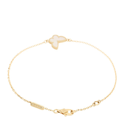 Van Cleef & Arpels 18K Yellow Gold Mother of Pearl Sweet Alhambra Butterfly Bracelet 2 of 5