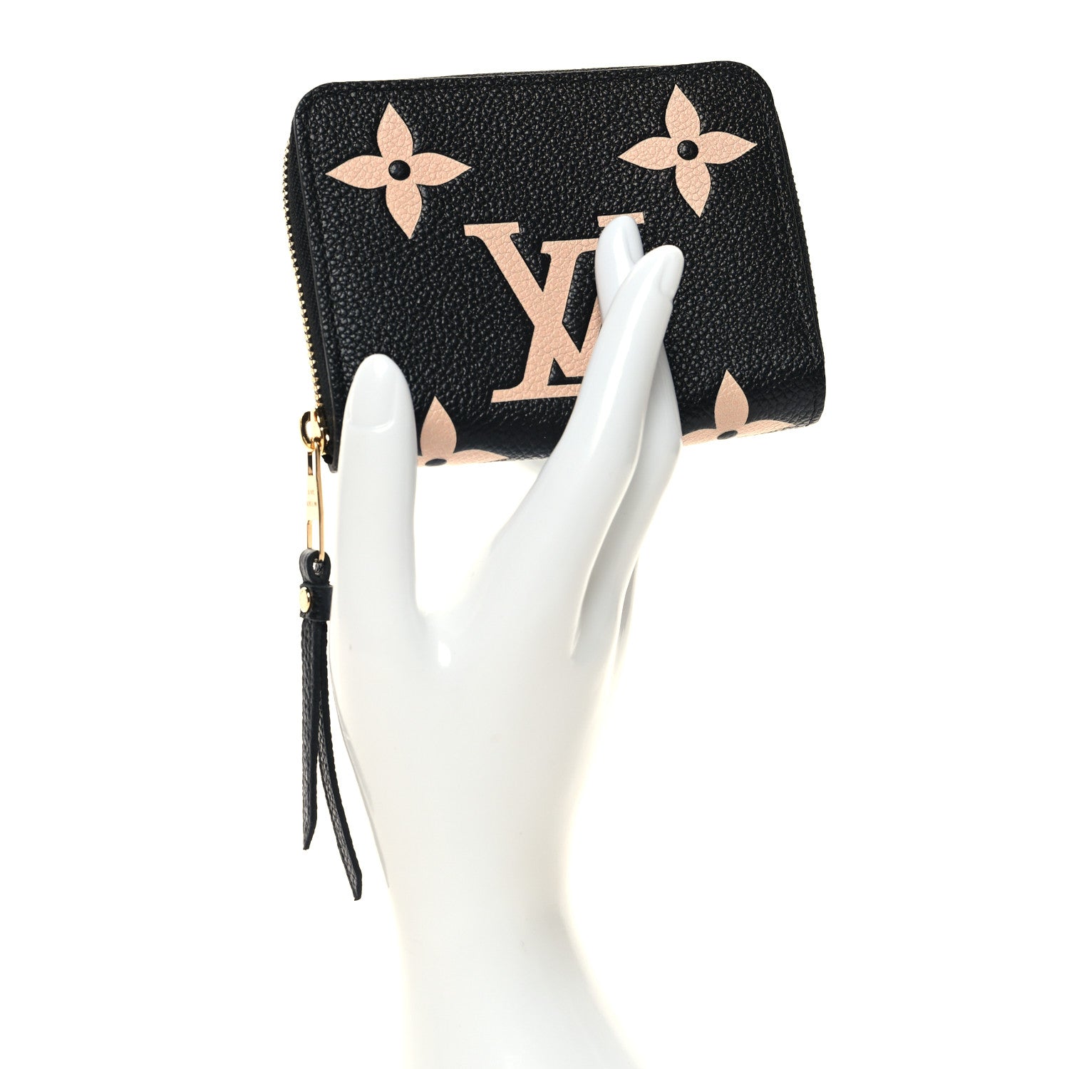 Louis Vuitton Empreinte Monogram Giant Zippy Coin Purse Black Beige 2 of 8
