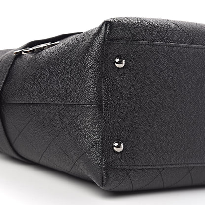 Chanel Crumpled Grained Calfskin Zip and Carry Shopping Tote Black 8 of 11