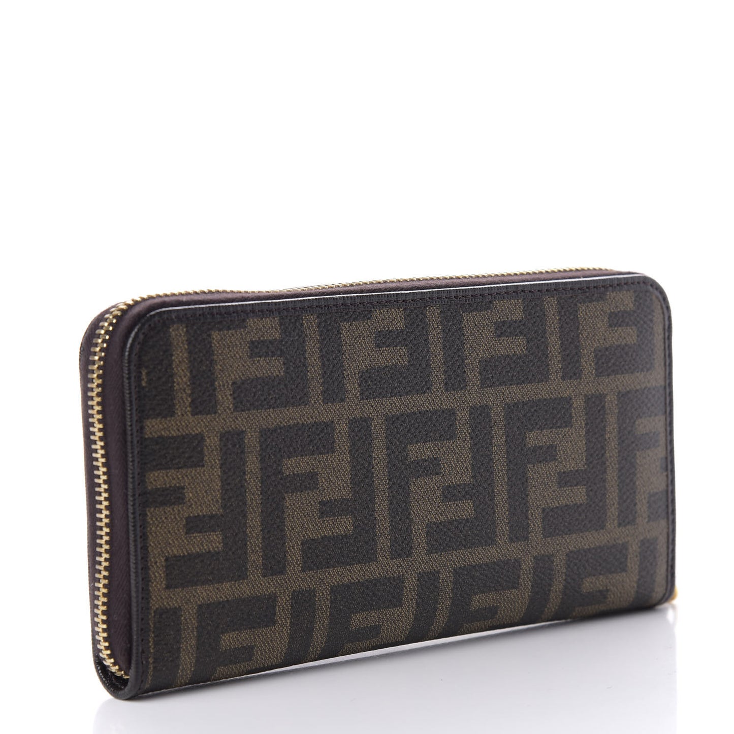 Zucca Spalmati Vitello Elite Zip Around Wallet Tobacco Ebano
